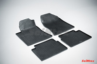 Ковры резиновые (сетка) Seintex для Toyota Avensis II 2002- (цвет Черный)