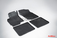 Ковры резиновые (сетка) Seintex для Mitsubishi Lancer IX 2003-2007 (цвет Черный)