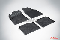 Ковры резиновые (сетка) Seintex для Nissan Teana I 2006-2008 (цвет Черный)