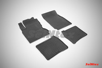 Ковры резиновые (сетка) Seintex для Nissan Note 2005- (цвет Черный)