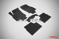 Ковры резиновые (сетка) Seintex для Opel Astra H 2004- (цвет Черный)