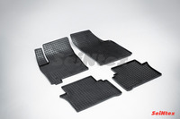 Ковры резиновые (сетка) Seintex для Opel Meriva (T3000) 2002- (цвет Черный)