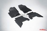 Ковры резиновые (сетка) Seintex для Nissan Pathfinder III 2004- (цвет Черный)