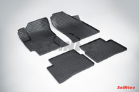 Ковры резиновые (сетка) Seintex для Hyundai Verna 2006- (цвет Черный)