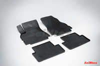 Ковры резиновые (сетка) Seintex для Renault Megane II 2002- (цвет Черный)