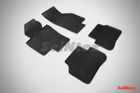 Ковры резиновые (сетка) Seintex для Volkswagen Passat B6, B7 2005- (цвет Черный)
