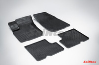 Ковры резиновые (сетка) Seintex для Renault Logan 2004- (цвет Черный)