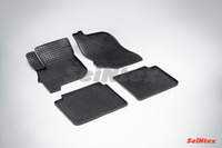 Ковры резиновые (сетка) Seintex для Mitsubishi Galant IX 2006- (цвет Черный)