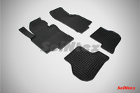Ковры резиновые (сетка) Seintex для Volkswagen Golf V, VI, Jetta 2003- (цвет Черный)