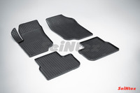 Ковры резиновые (сетка) Seintex для Peugeot 207 2006- (цвет Черный)