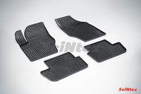 Ковры резиновые (сетка) Seintex для Peugeot 307 2001- (цвет Черный)