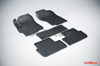 Ковры резиновые (сетка) Seintex для Mitsubishi Lancer X 2007- (цвет Черный)