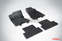 Ковры резиновые (сетка) Seintex для Nissan Х-TRAIL (T31) 2007- (цвет Черный)