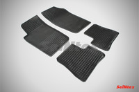 Ковры резиновые (сетка) Seintex для Peugeot 206 1998- (цвет Черный)