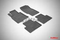 Ковры резиновые (сетка) Seintex для Infiniti G35, G25, G20 2002- (цвет Черный)