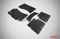 Ковры резиновые (сетка) Seintex для Subaru Forester III 2008- (цвет Черный)