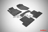 Ковры резиновые (сетка) Seintex для Infiniti EX35 2007- (цвет Черный)