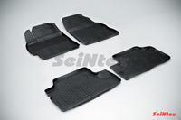 Ковры резиновые с бортом Seintex для Toyota Corolla (300N/MC) 2007- (цвет Черный)