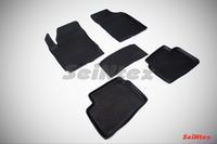 Ковры резиновые с бортом Seintex для KIA Ceed 2007-2012 (цвет Черный)