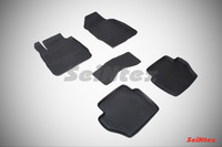 Ковры резиновые с бортом Seintex для Ford Fiesta IV 2008- (цвет Черный)