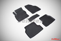 Ковры резиновые с бортом Seintex для Ford Focus II 2008- (цвет Черный)