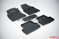 Ковры резиновые с бортом Seintex для Nissan Qashqai 2007- (цвет Черный)