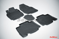 Ковры резиновые с бортом Seintex для Toyota RAV 4 III L 2008- (цвет Черный)