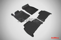 Ковры резиновые с бортом Seintex для Toyota LAND CRUISER 200 2007- (цвет Черный)