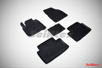 Ковры резиновые с бортом Seintex для Citroen C5 2008- (цвет Черный)