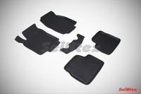 Ковры резиновые с бортом Seintex для Opel Astra H 2004- (цвет Черный)