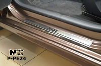 Накладки порогов Premium Natanika для Peugeot 301 2013- P-PE24 (4 шт.)