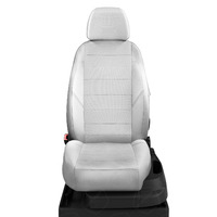 Авточехлы для Honda Accord 8 с 2007-2012г. седан Задняя спинка 40 на 60, сиденье единое, задний подлокотник (молния), 5-подголовников, 2-надкрыльника  ЭК-24. Середина: экокожа белая с перфорацией. Боковины: белая экокожа. Спинка: белая экокожа.