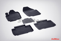 Ковры резиновые с бортом Seintex для Toyota RAV 4 IV 2012- (цвет Черный)