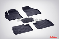 Ковры резиновые с бортом Seintex для Toyota Corolla 2013- (цвет Черный)
