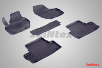 Ковры резиновые с бортом Seintex для Volvo XC-60 2008- (цвет Черный)