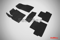 Ковры резиновые (сетка) Seintex для Volvo C-30 2006- (цвет Черный)