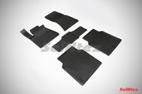 Ковры резиновые (сетка) Seintex для Audi A8 III (D4) 2010- (цвет Черный)