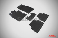 Ковры резиновые с бортом Seintex для Nissan Qashqai 2014- (цвет Черный)