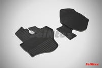 Ковры резиновые (сетка) Seintex для KIA BONGO III 2011- (цвет Черный).