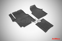 Ковры резиновые (сетка) Seintex для Opel Vivaro 2001- (цвет Черный).