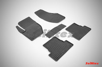 Ковры резиновые (сетка) Seintex для Volvo V-40 2012- (цвет Черный)