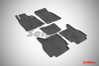 Ковры резиновые с бортом Seintex для Mitsubishi Pajero IV 2006- (цвет Черный)