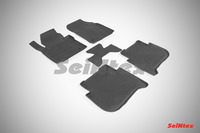 Ковры резиновые с бортом Seintex для Volkswagen Touran II 2010- (цвет Черный)