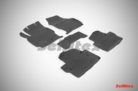 Ковры резиновые с бортом Seintex для Volvo XC-70 2013- (цвет Черный)
