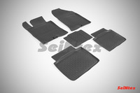 Ковры резиновые с бортом Seintex для KIA Optima III 2010- (цвет Черный)