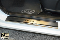Накладки порогов Premium Natanika для KIA Ceed 2012- (Combi) P-KI20 (4 шт.)
