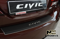 Накладки бампера с загибом Natanika для Honda Civic 2013- (седан) Z-HO09+k (1 шт.) Carbon