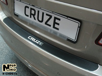 Накладки бампера без загиба Natanika для Chevrolet Cruze 2008- (седан) B-CH06+k (1 шт.) Carbon