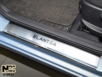 Накладки порогов Premium Natanika для Hyundai Elantra 2012- P-HY17 (4 шт.)