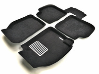 Ковры 3D ворсовые Euromat 3D ЛЮКС для Mitsubishi Lancer 2000-2007 (цвет Черный)